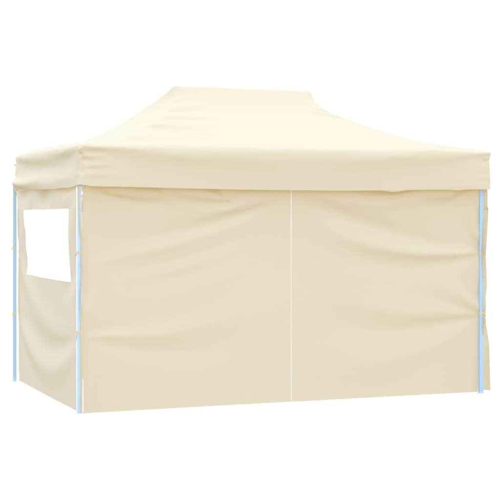 Professional Folding Party Tent with 4 Sidewalls Steel Cream