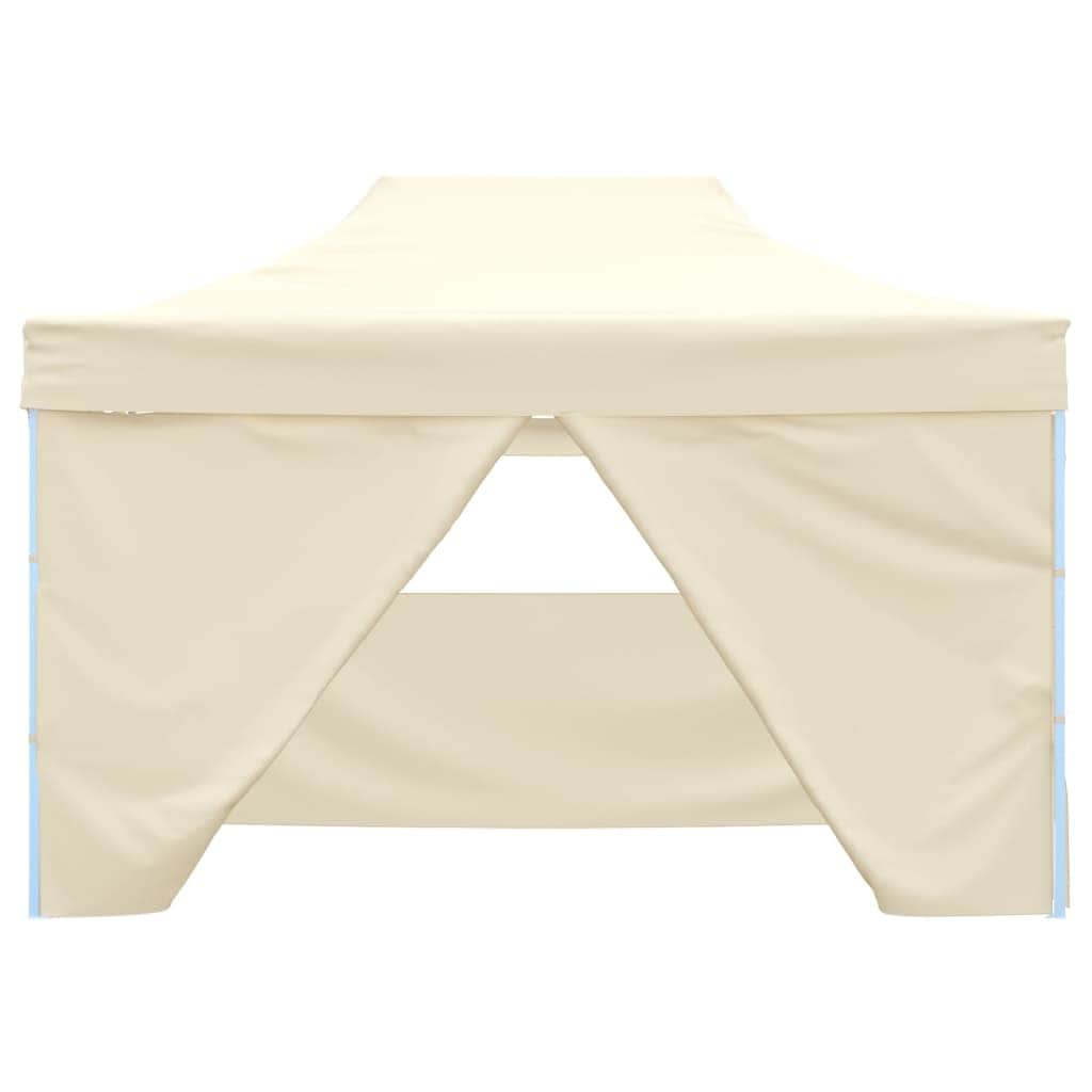 Professional Folding Party Tent with 4 Sidewalls Steel Cream