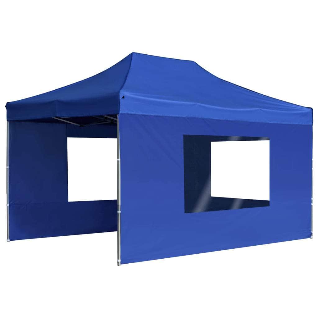 Professional Folding Party Tent with Walls Aluminium - Blue