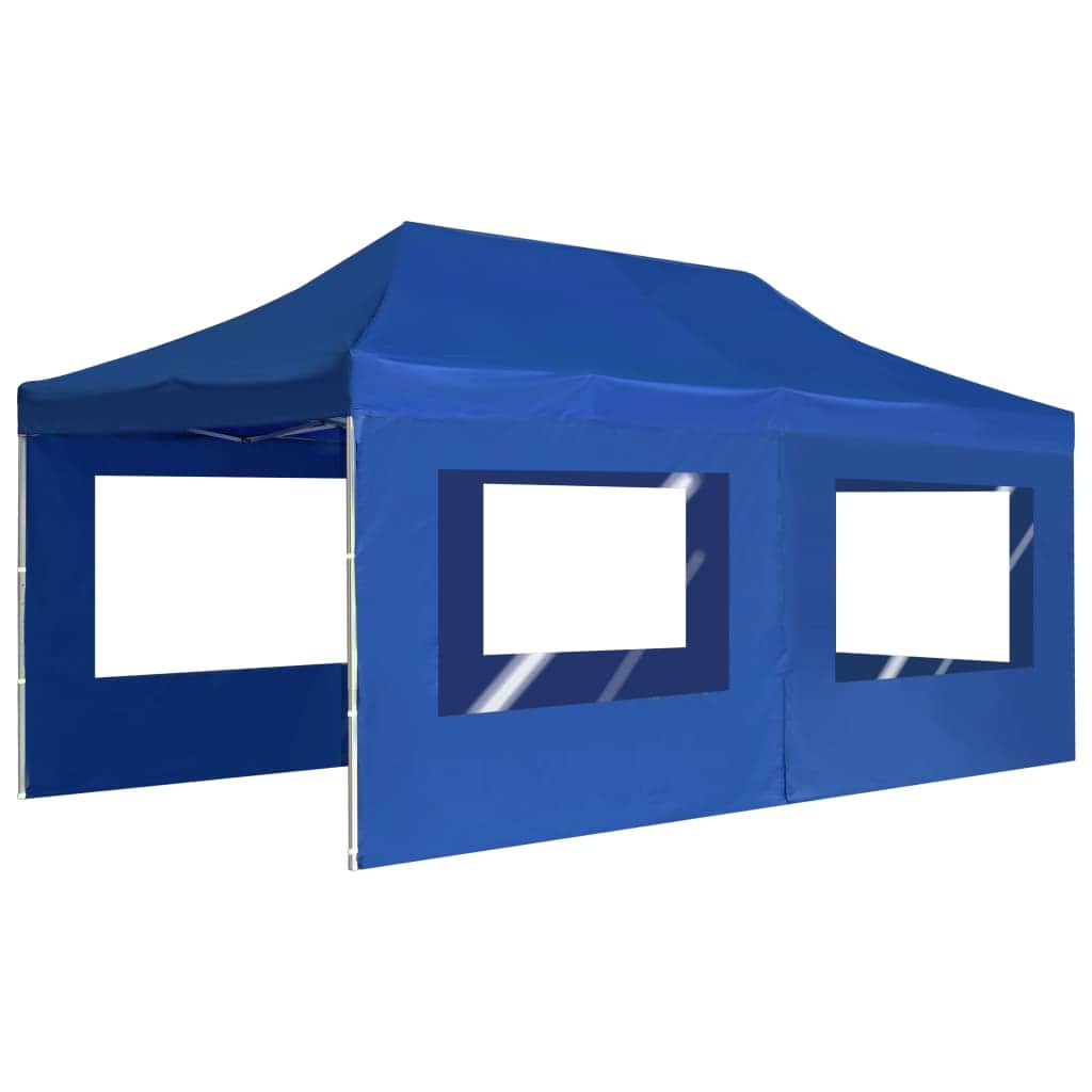Professional Folding Party Tent with Walls Aluminium, Blue
