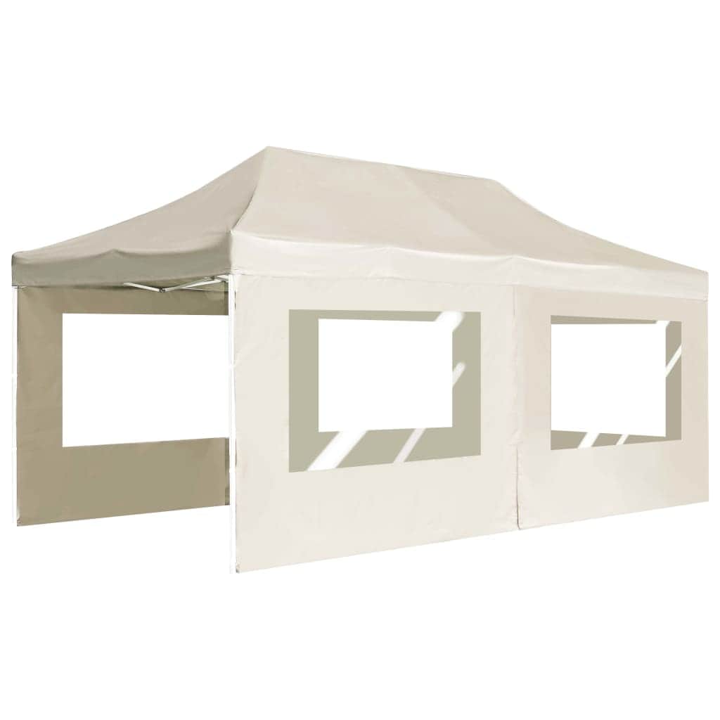 Professional Folding Party Tent with Walls Aluminium/Cream