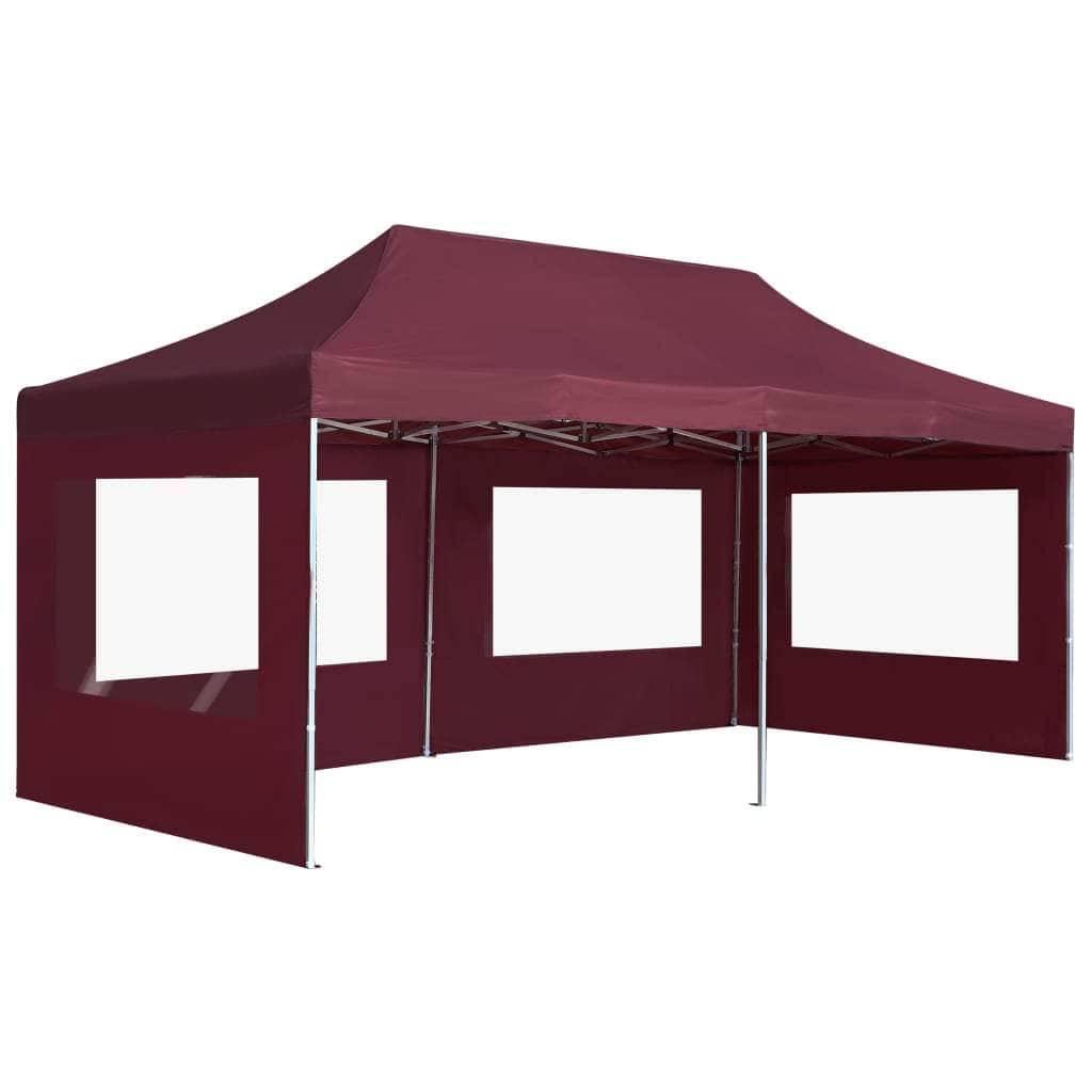 Professional Folding Party Tent with Walls Aluminium /Wine Red