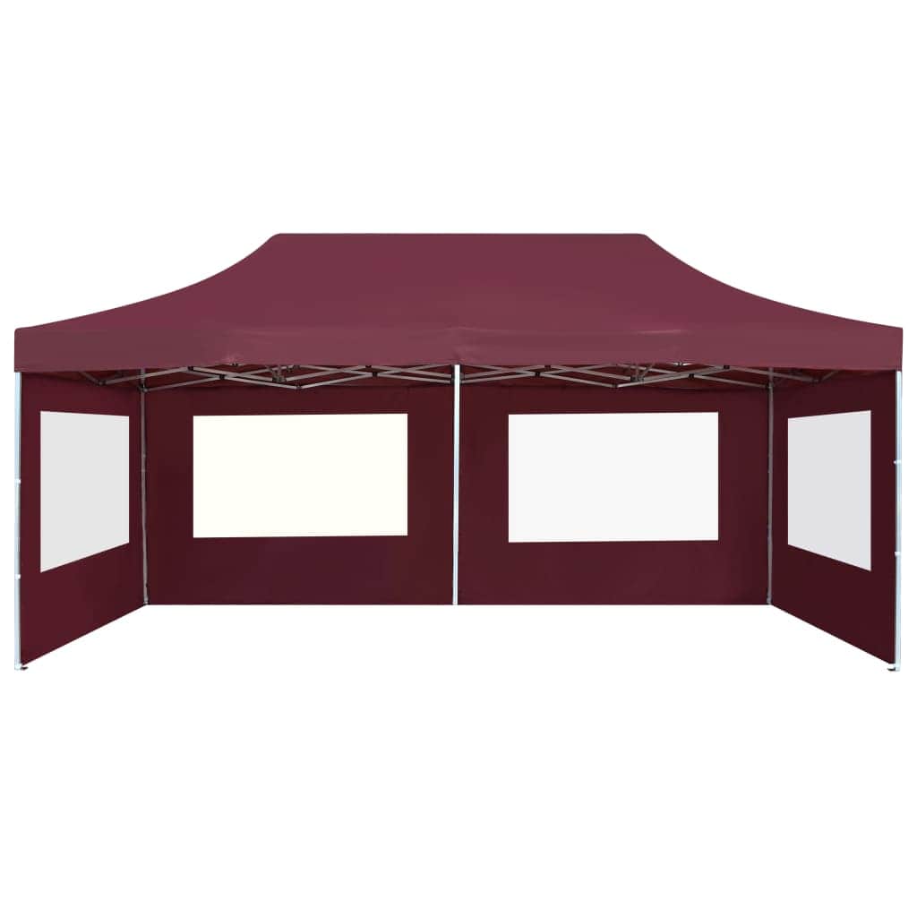 Professional Folding Party Tent with Walls Aluminium /Wine Red