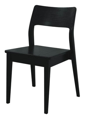 Providence Solid Oak Dining Chair - Set Of 2 Black/Natural