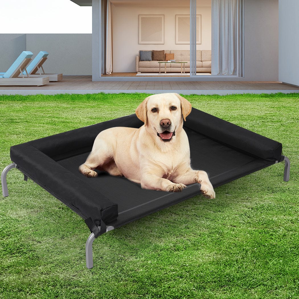 Pet Bed Trampoline Hammock Raised Heavy Duty Black XL with Black colour