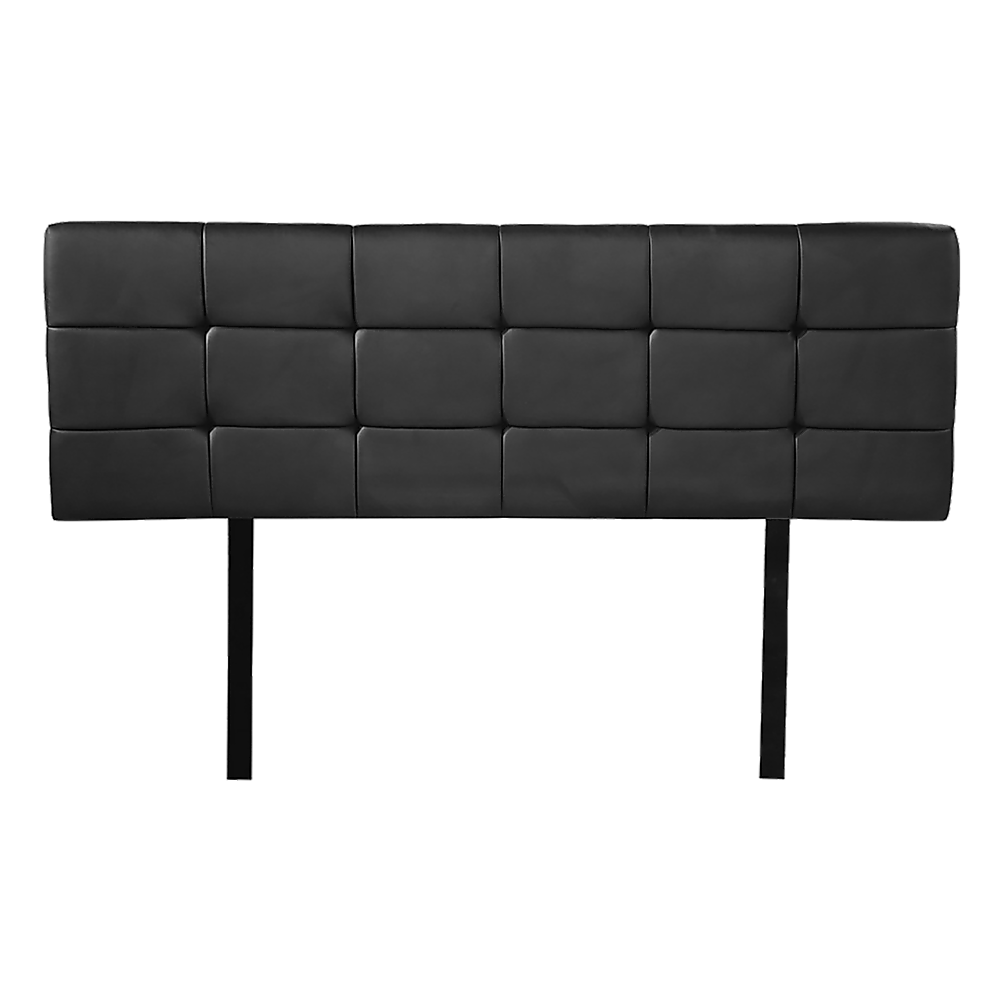 PU Leather Double Bed Deluxe Headboard Bedhead - Black