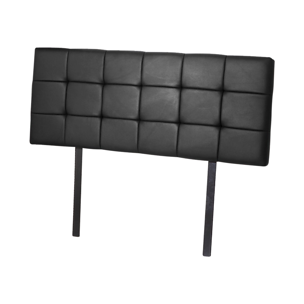 PU Leather Double Bed Deluxe Headboard Bedhead - Black