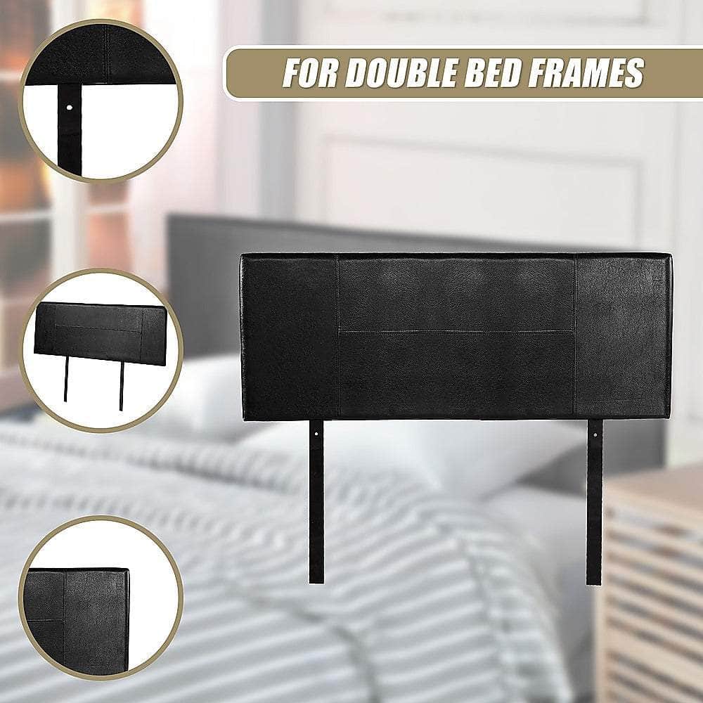 Pu Leather Double Bed Headboard Bedhead - Black