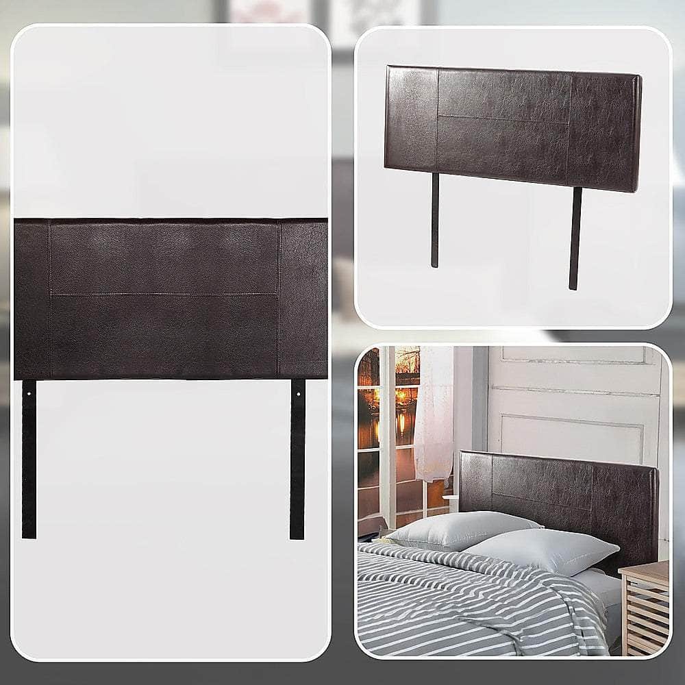 Pu Leather Double Bed Headboard Bedhead - Brown