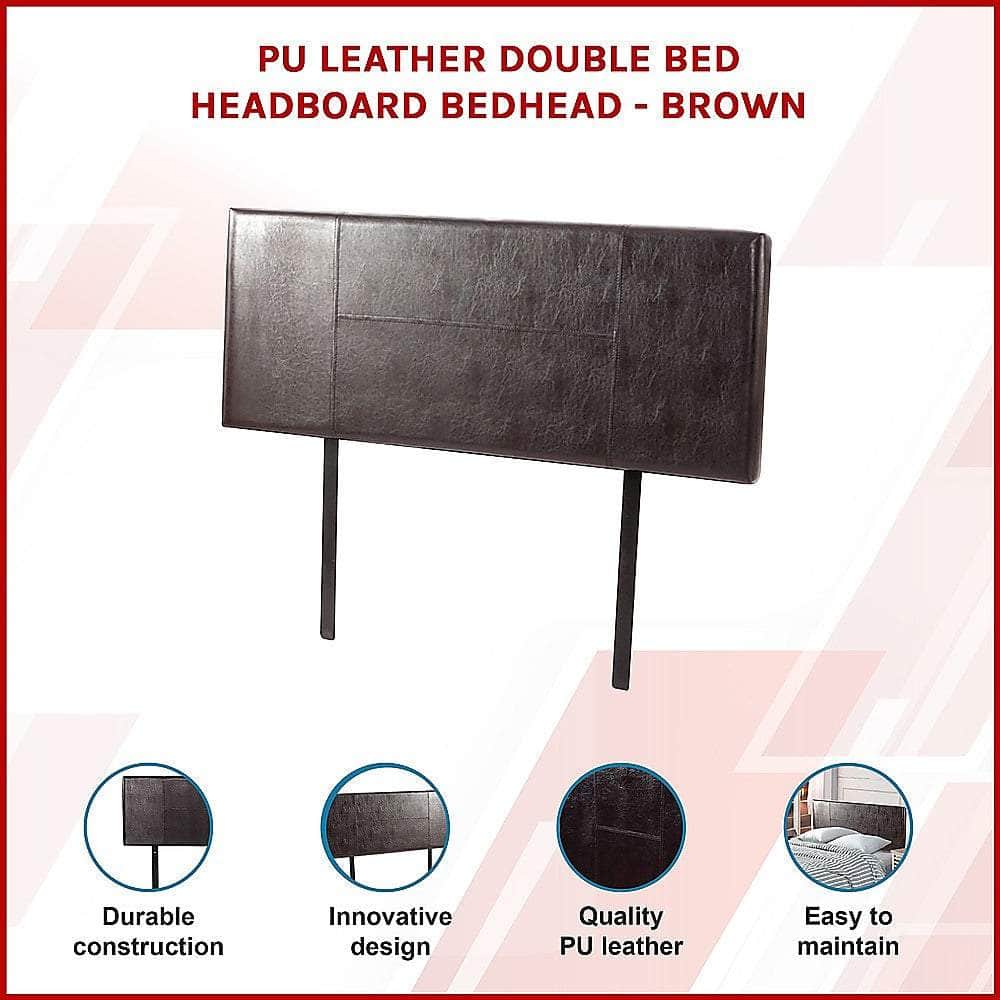 Pu Leather Double Bed Headboard Bedhead - Brown