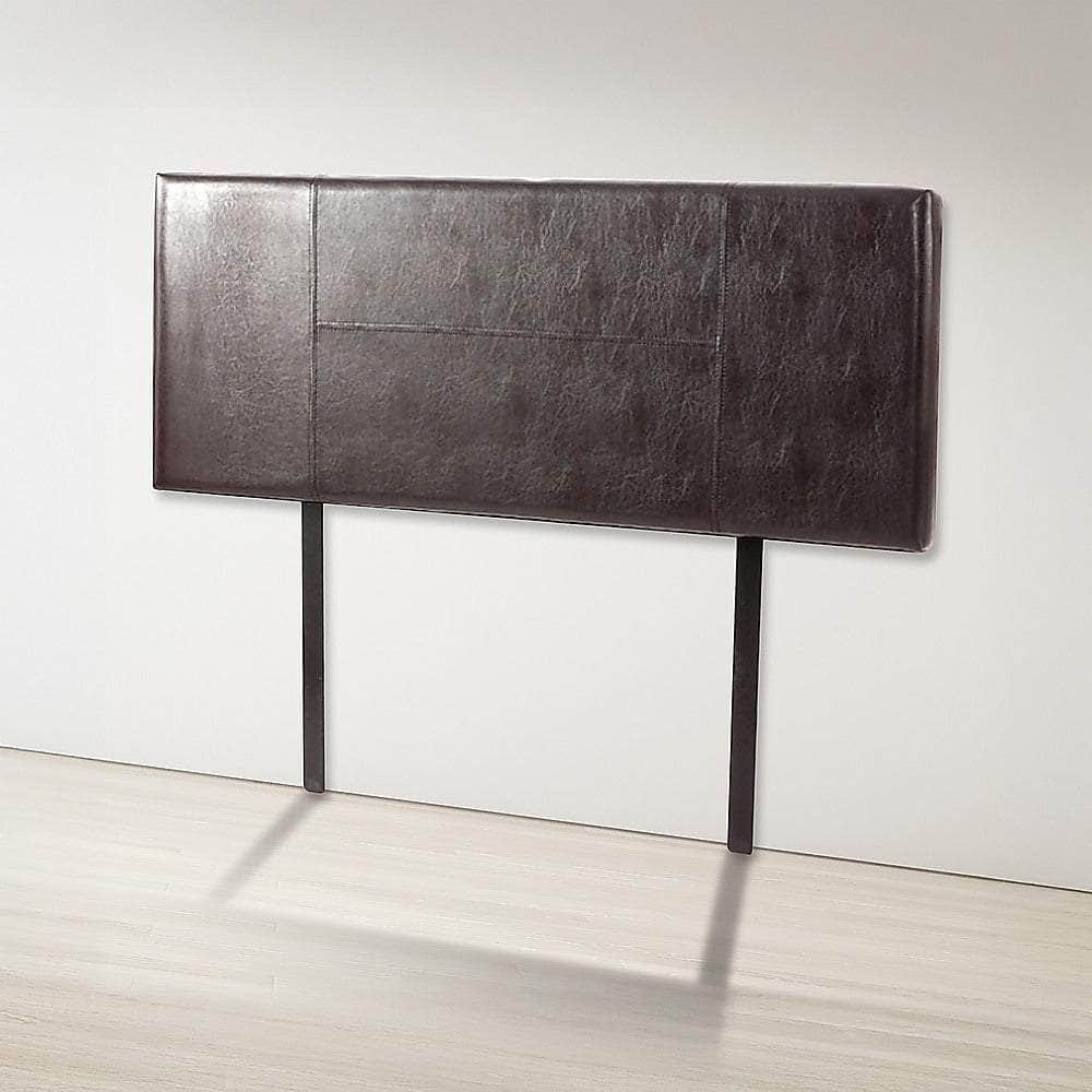 Pu Leather Double Bed Headboard Bedhead - Brown
