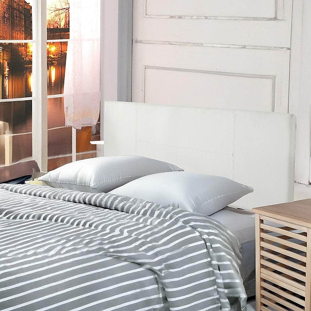 Pu Leather Double Bed Headboard Bedhead - White