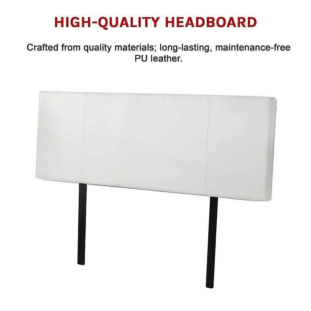 Pu Leather Double Bed Headboard Bedhead - White