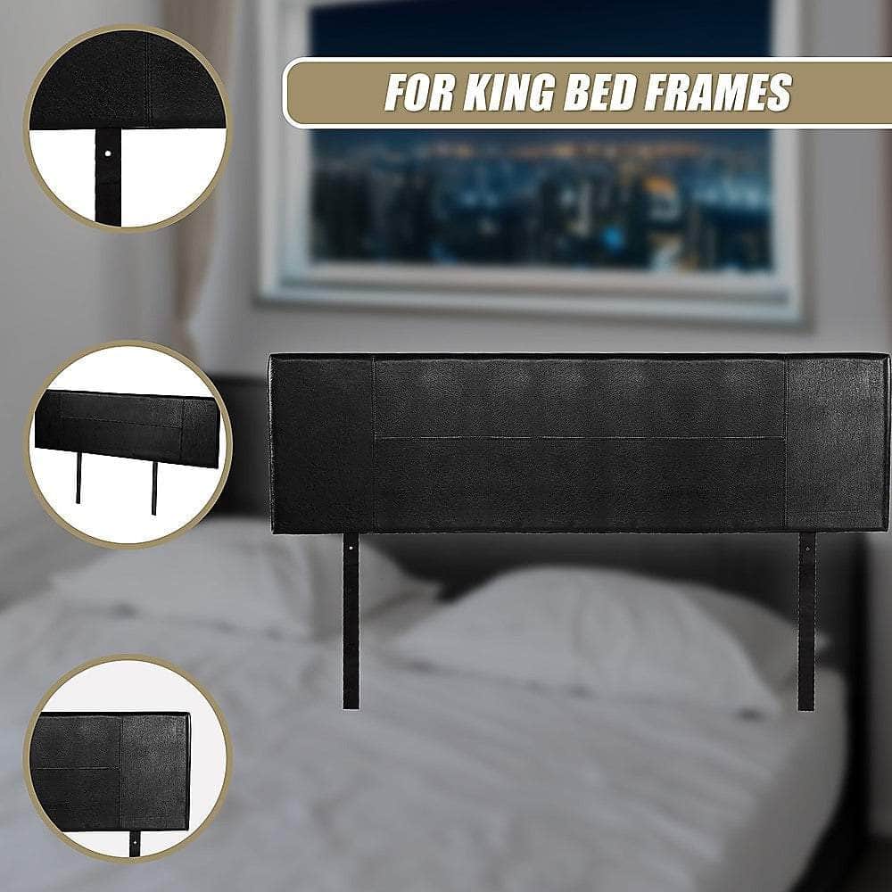 Pu Leather King Bed Headboard Bedhead - Black
