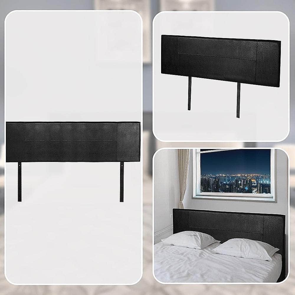 Pu Leather King Bed Headboard Bedhead - Black