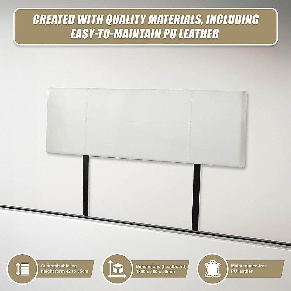 Pu Leather King Bed Headboard Bedhead - White