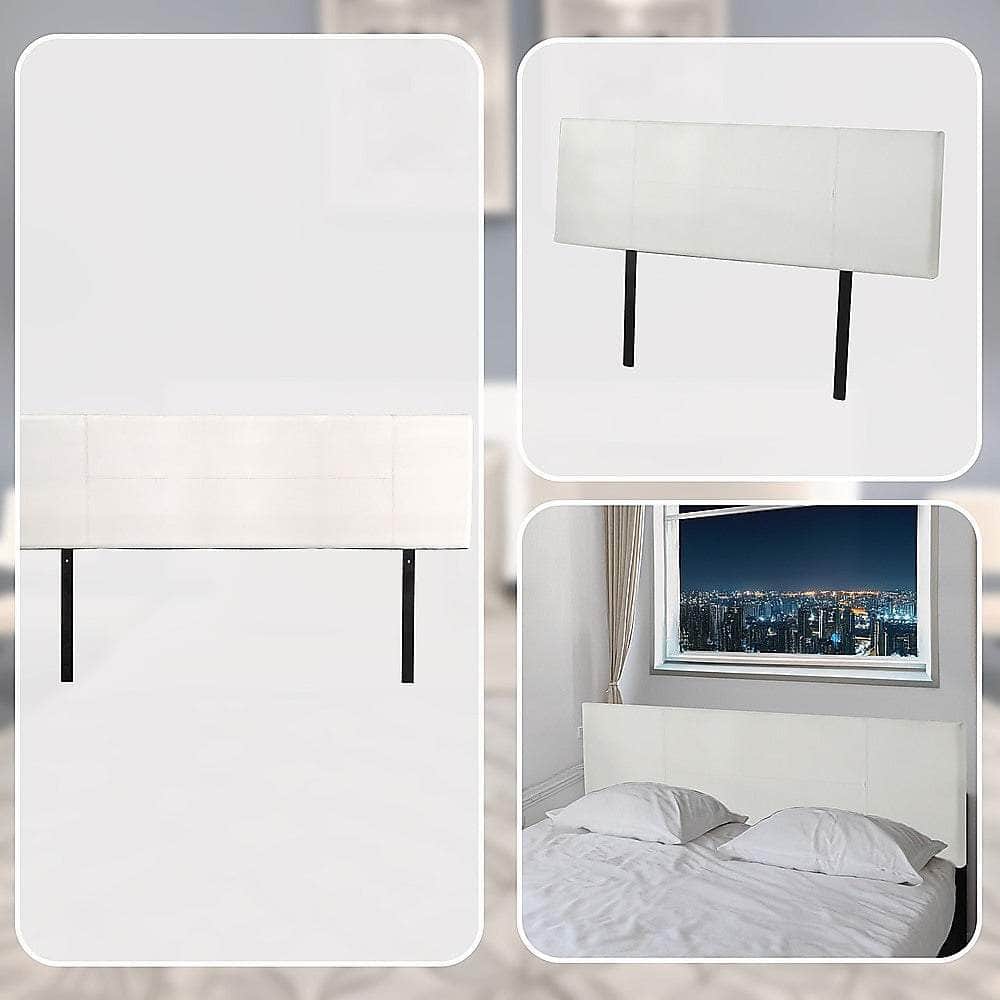 Pu Leather King Bed Headboard Bedhead - White