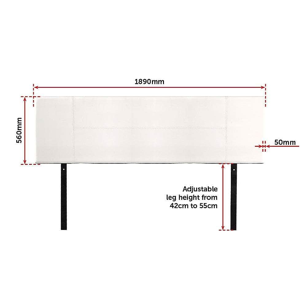 Pu Leather King Bed Headboard Bedhead - White
