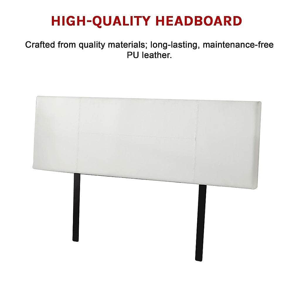 Pu Leather King Bed Headboard Bedhead - White