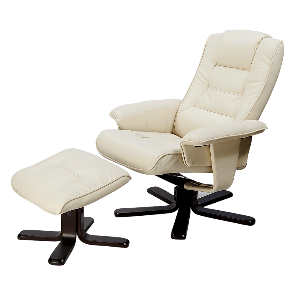 PU Leather Massage Chair Recliner Ottoman Lounge Remote