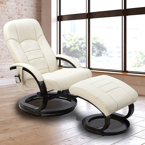 PU Leather Massage Chair Recliner Ottoman Lounge Remote