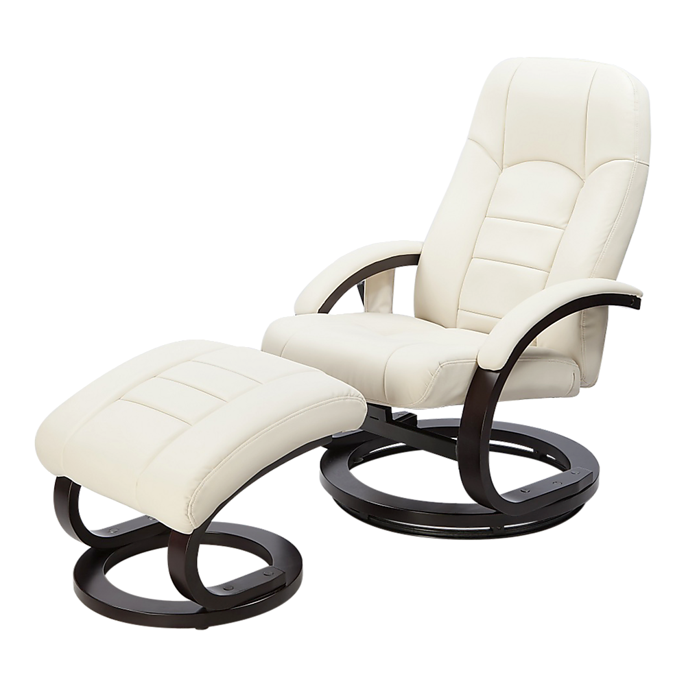 PU Leather Massage Chair Recliner Ottoman Lounge Remote