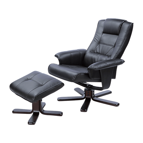 PU Leather Massage Chair Recliner Ottoman Lounge Remote