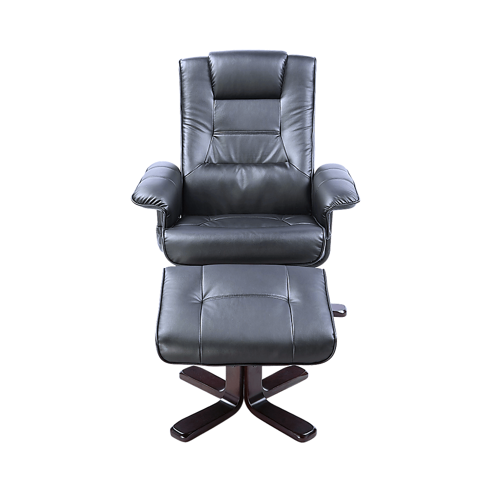 PU Leather Massage Chair Recliner Ottoman Lounge Remote