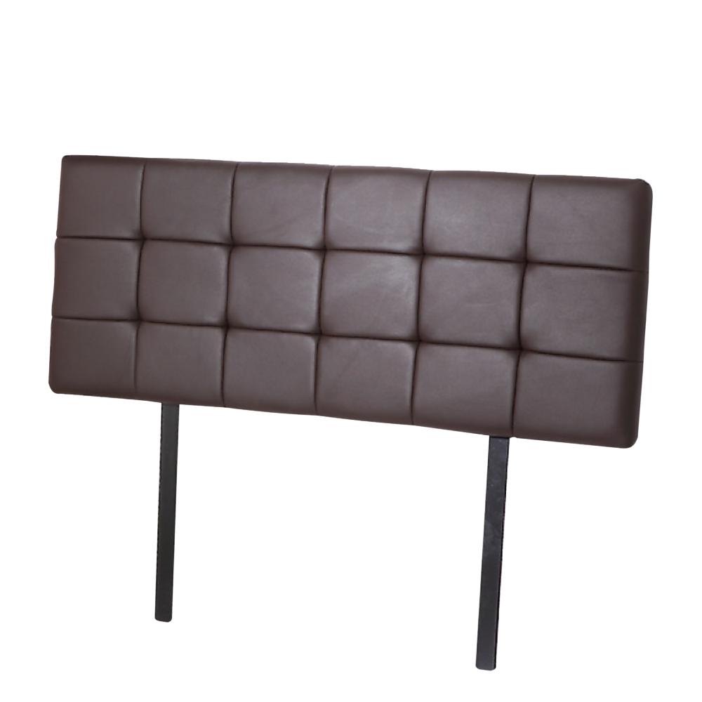 PU Leather Queen Bed Deluxe Headboard Bedhead - Brown