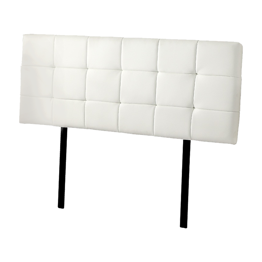 PU Leather Queen Bed Deluxe Headboard Bedhead - White
