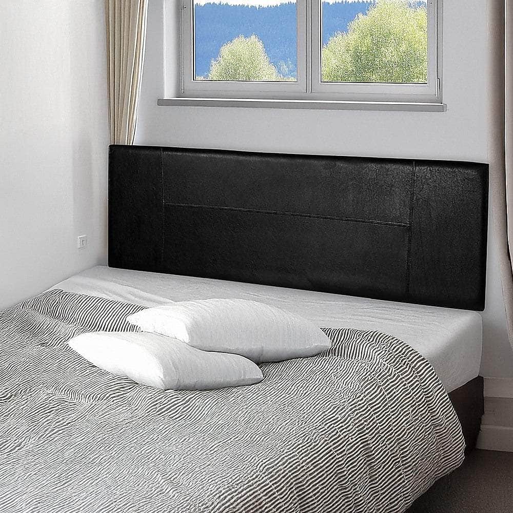 Pu Leather Queen Bed Headboard Bedhead - Black