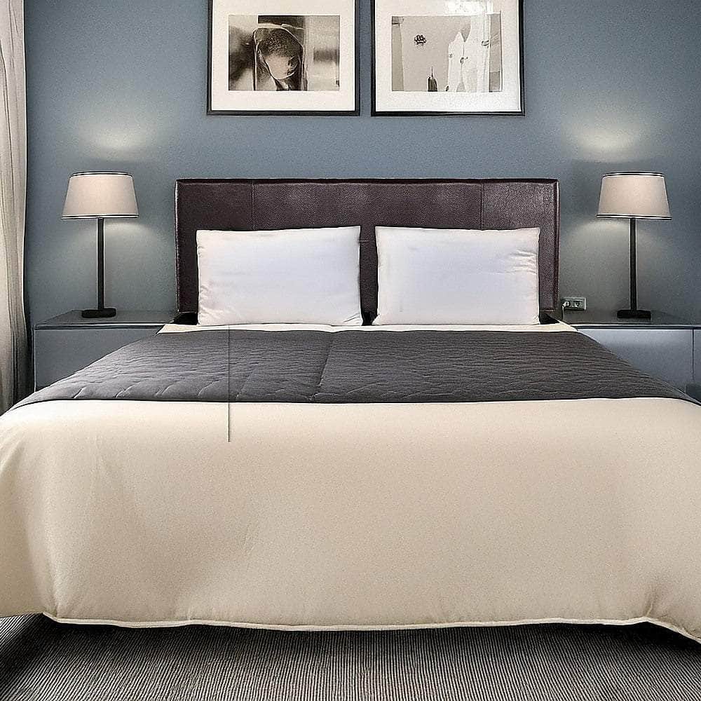 Pu Leather Queen Bed Headboard Bedhead - Brown