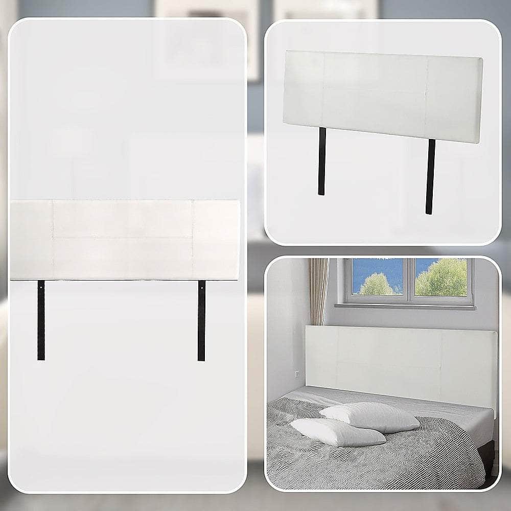Pu Leather Queen Bed Headboard Bedhead - White