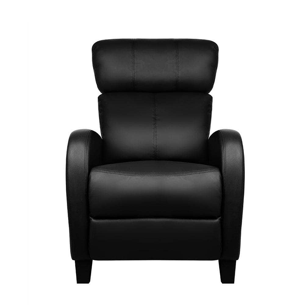 Pu Leather Reclining Armchair - Black