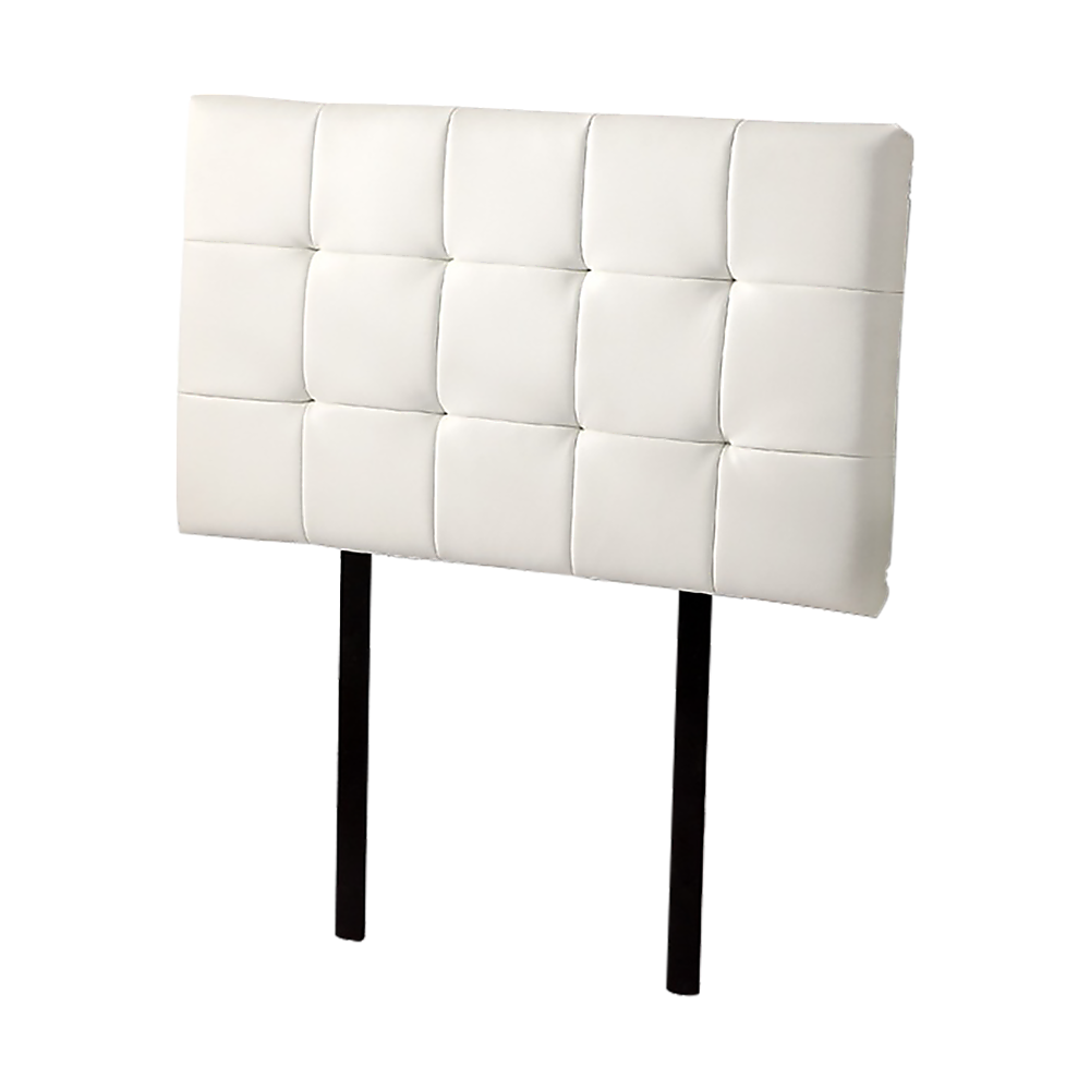 PU Leather Single Bed Deluxe Headboard Bedhead - White