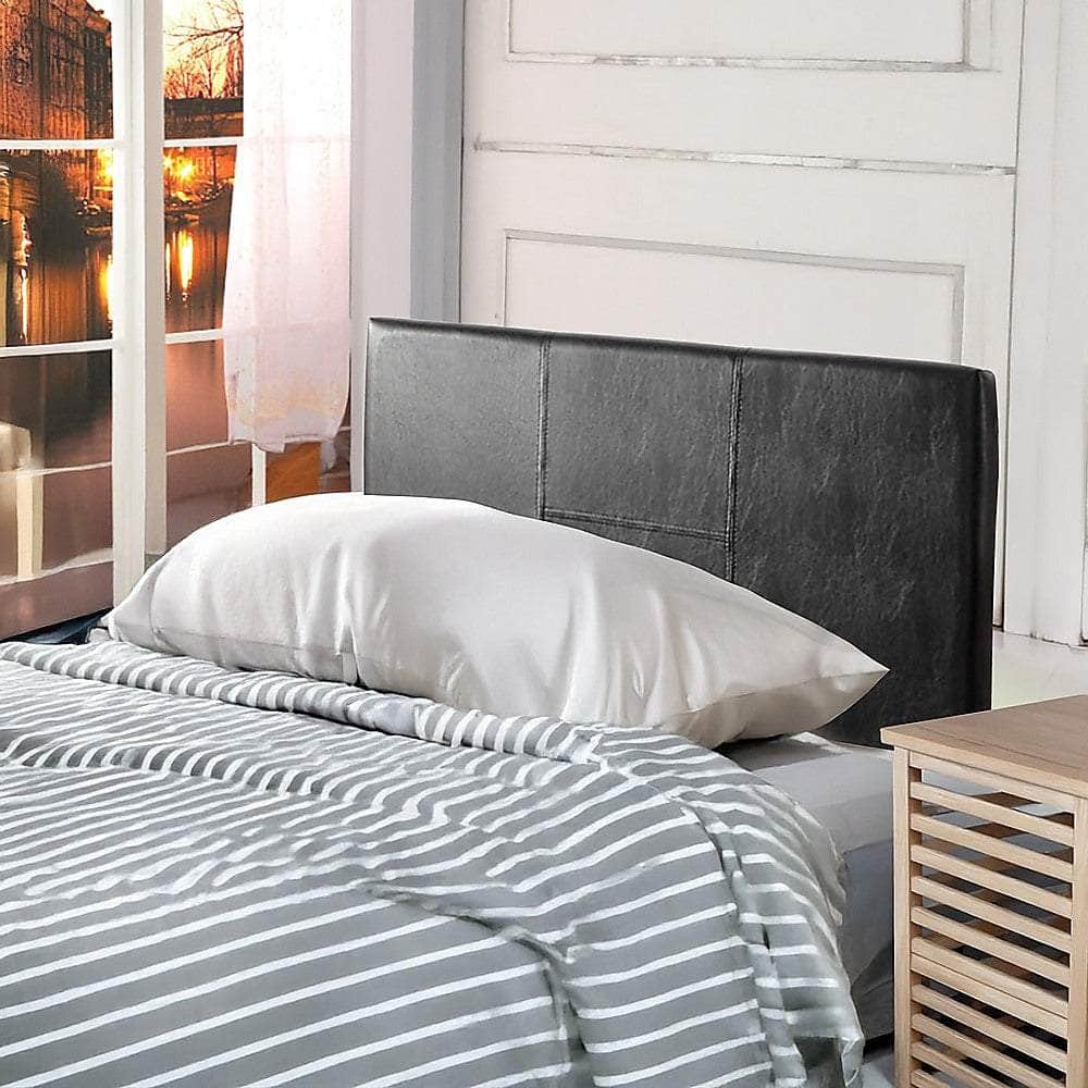 Pu Leather Single Bed Headboard Bedhead - Black