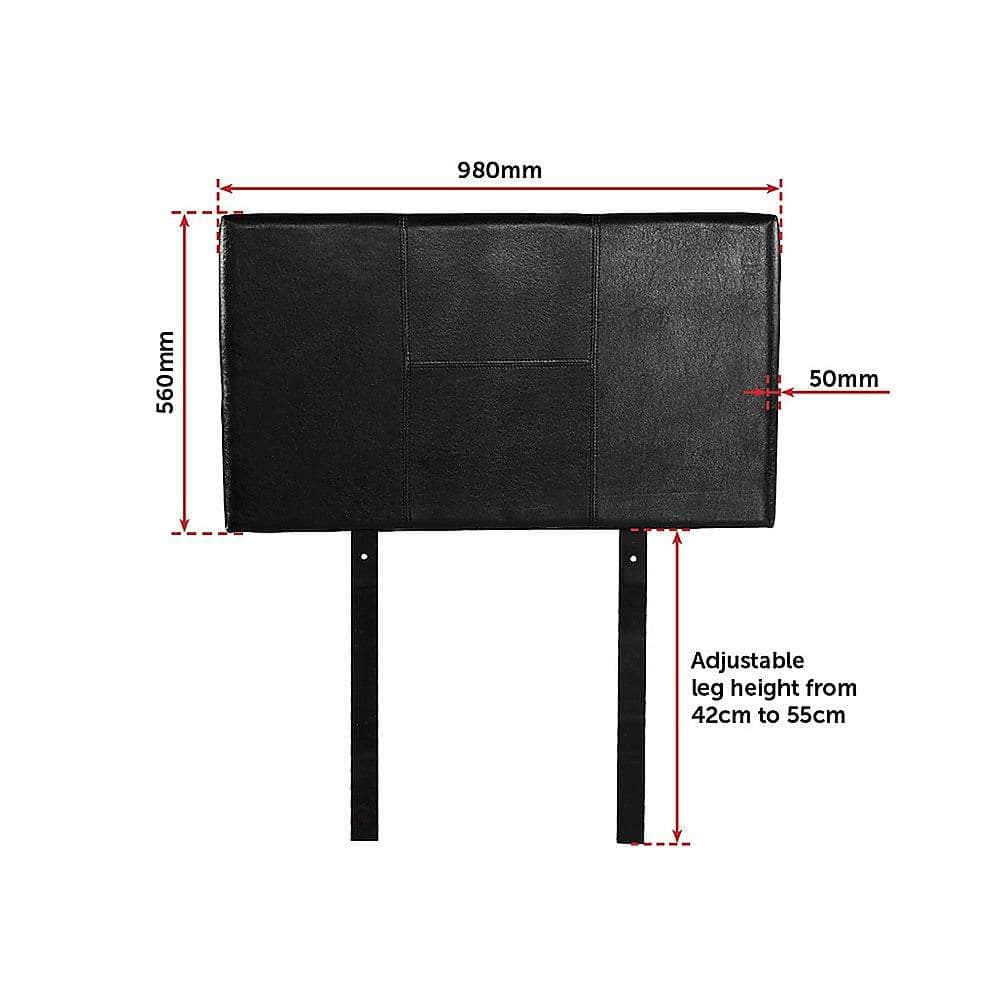 Pu Leather Single Bed Headboard Bedhead - Black