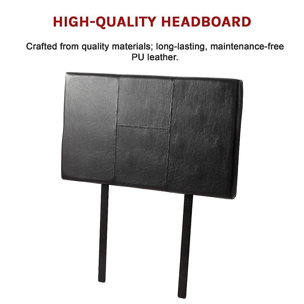 Pu Leather Single Bed Headboard Bedhead - Black