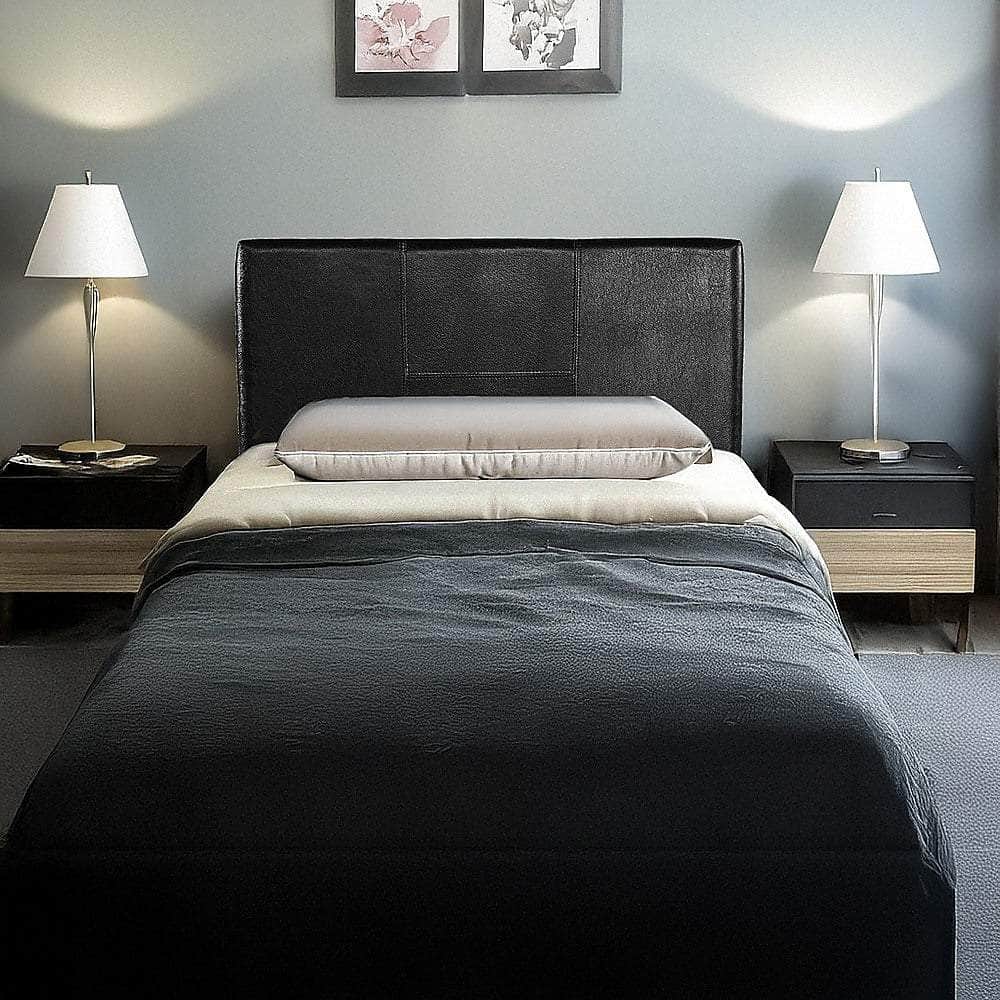 Pu Leather Single Bed Headboard Bedhead - Black