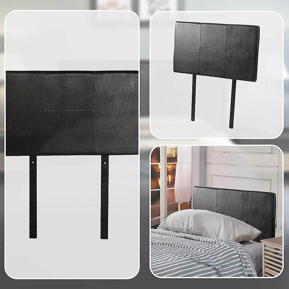 Pu Leather Single Bed Headboard Bedhead - Black