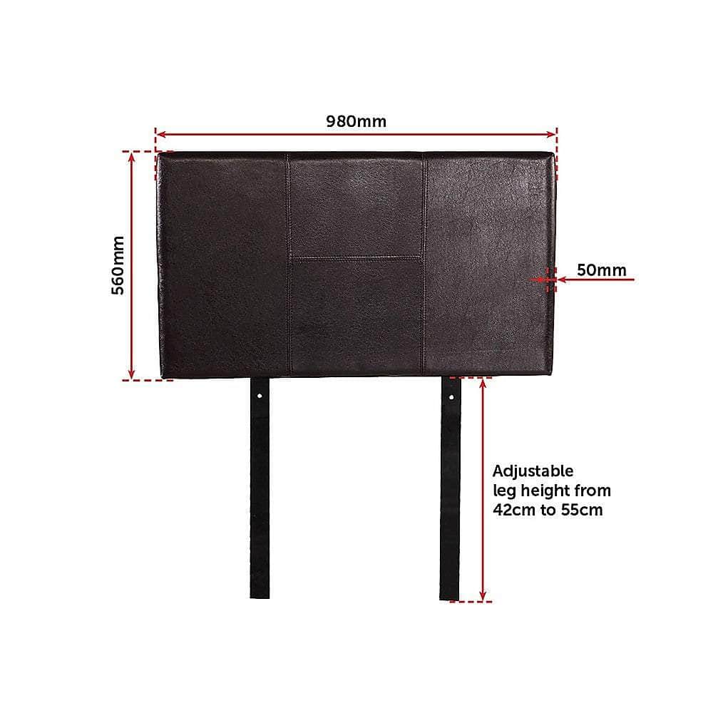 Pu Leather Single Bed Headboard Bedhead - Brown