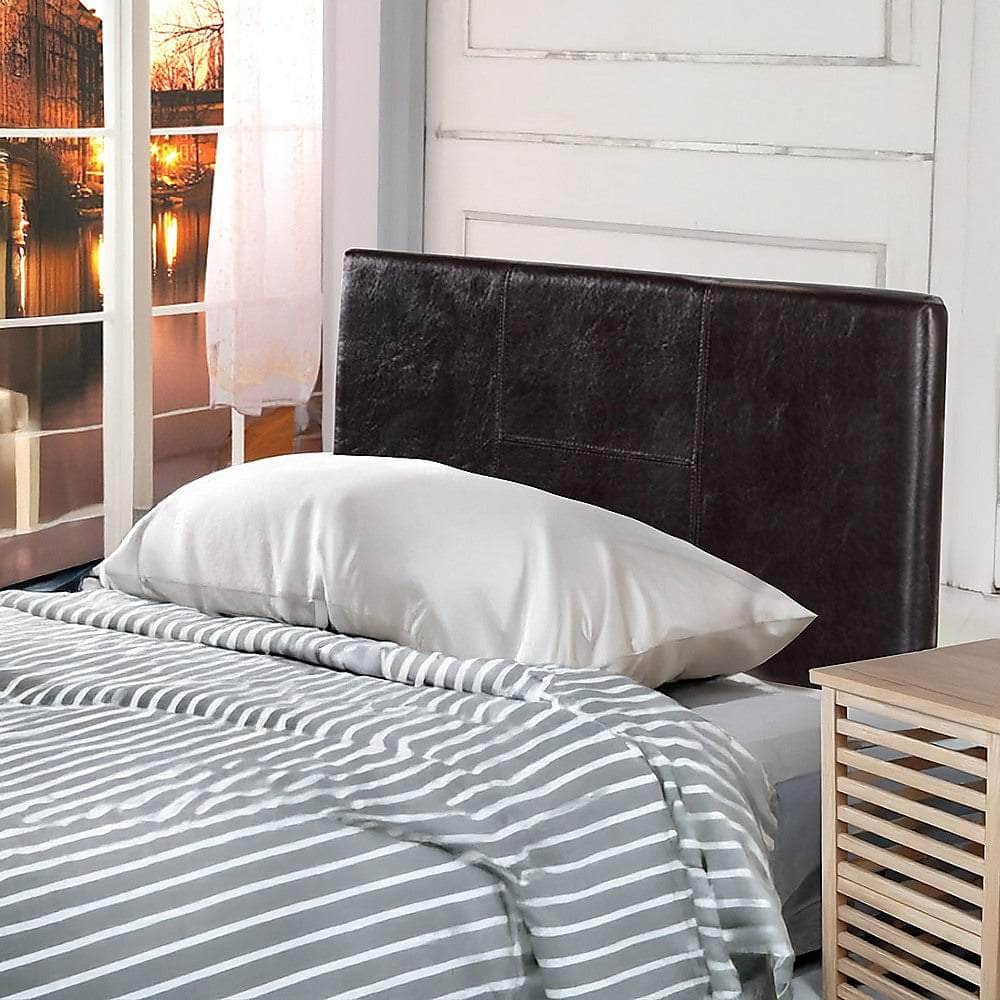 Pu Leather Single Bed Headboard Bedhead - Brown