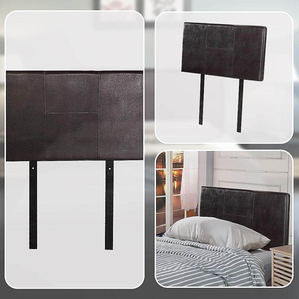 Pu Leather Single Bed Headboard Bedhead - Brown