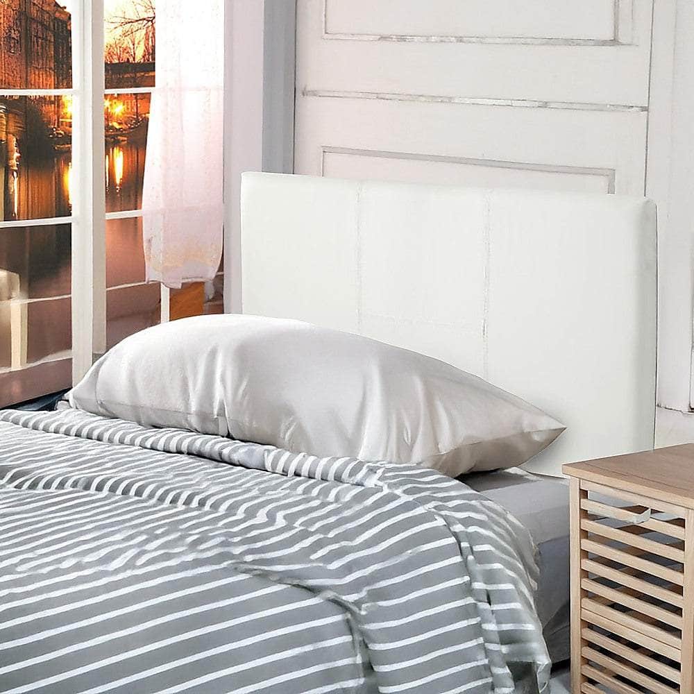 Pu Leather Single Bed Headboard Bedhead - White