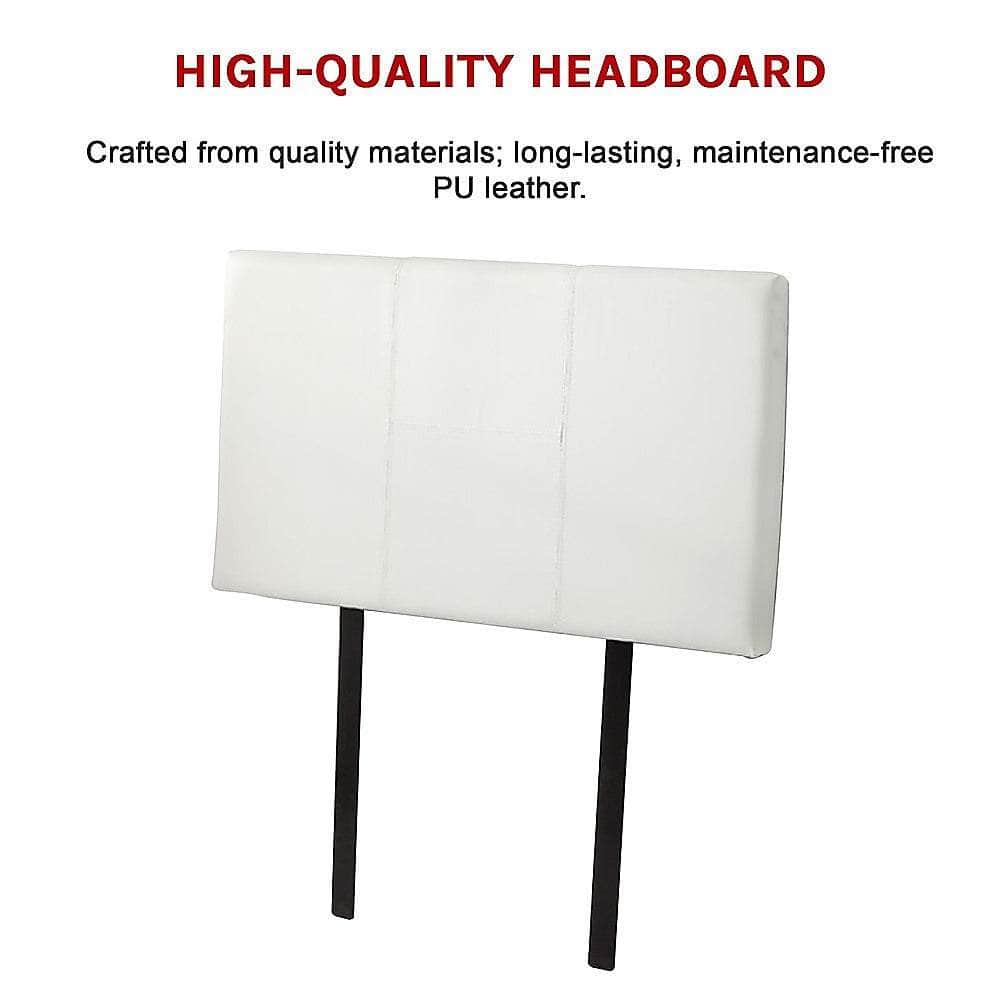 Pu Leather Single Bed Headboard Bedhead - White