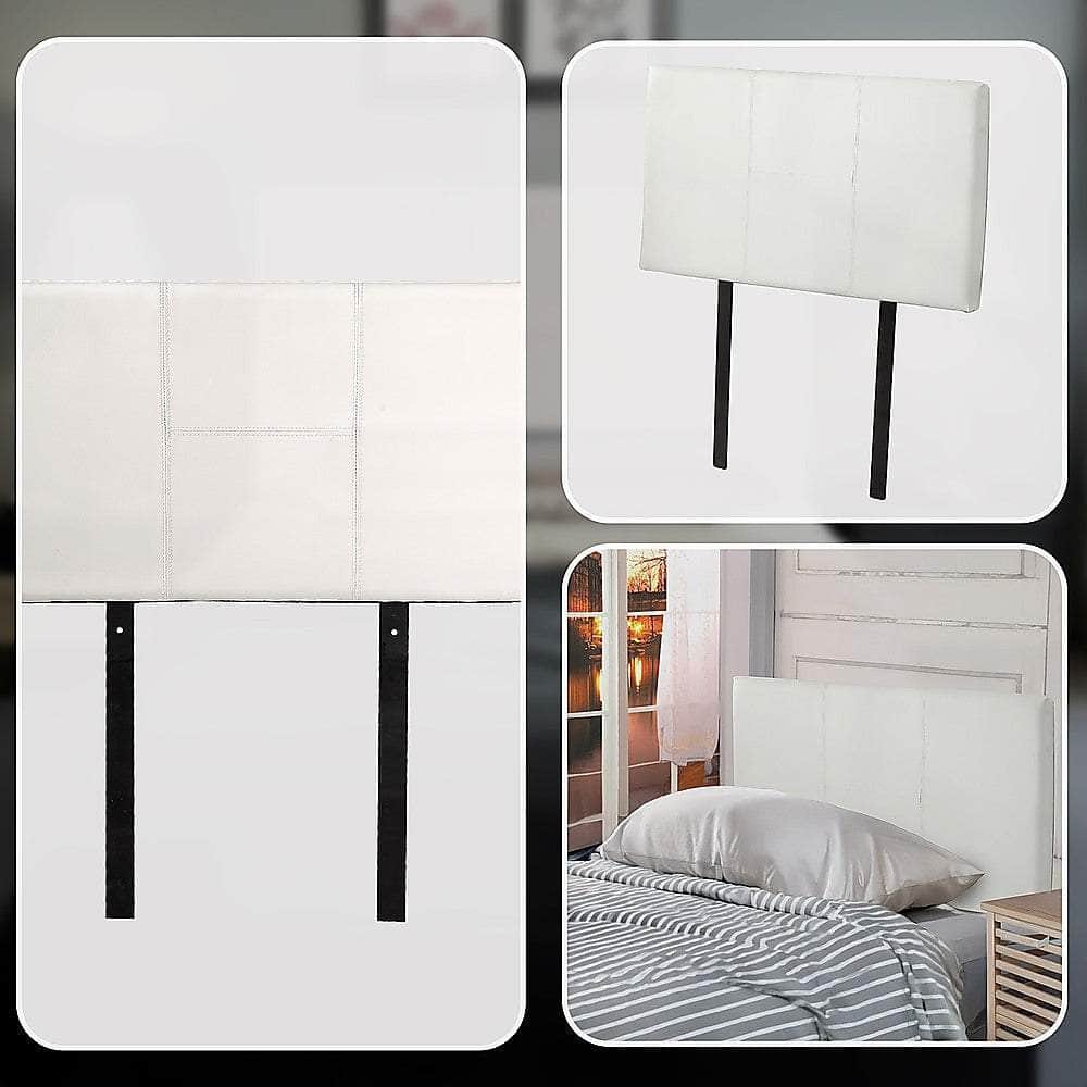 Pu Leather Single Bed Headboard Bedhead - White