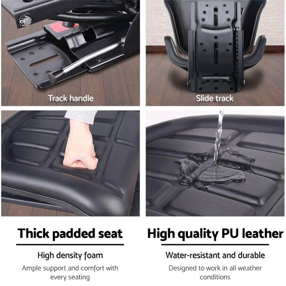 PU Leather Tractor Seat - Black