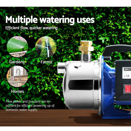 Garden Water Jet Pump High Pressure 1100W Tank Rain Farm Irrigation House - Irrigation Pumps