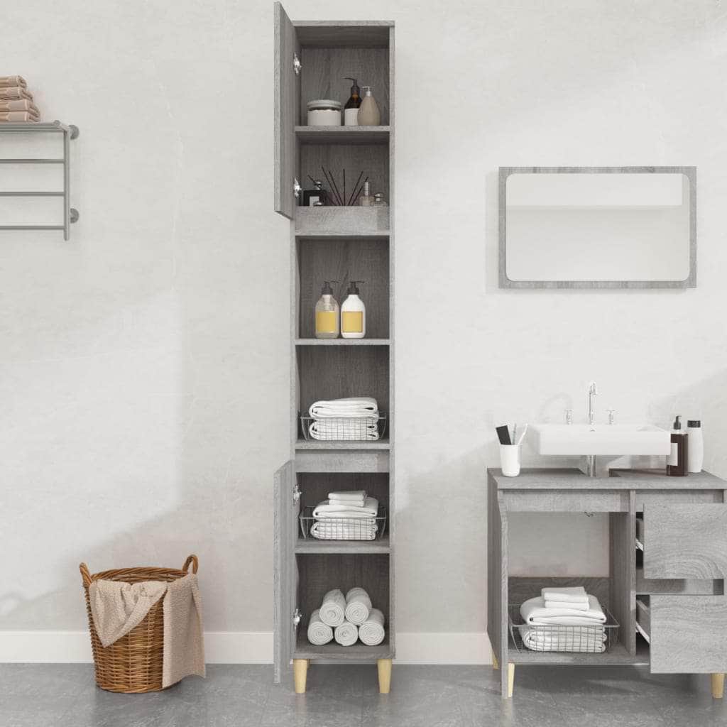 Pure White Engineered Wood Vanity Organizer for Bathrooms