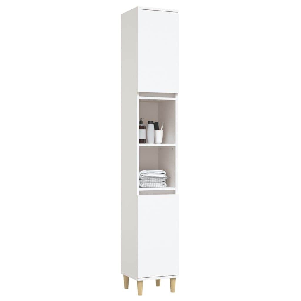 Pure White Engineered Wood Vanity Organizer for Bathrooms